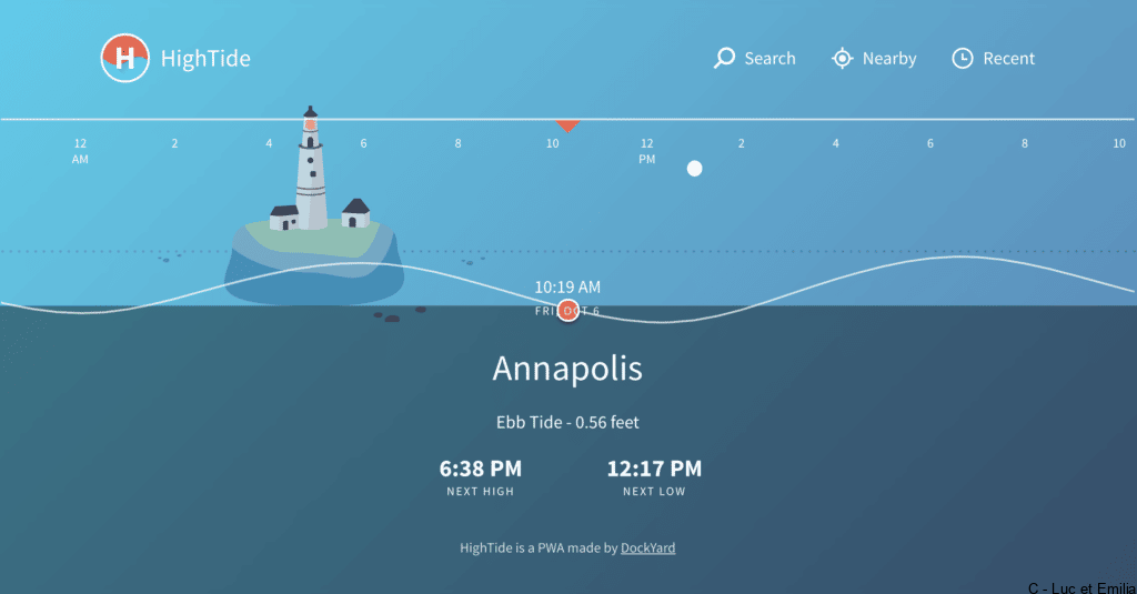 Capture d'ecran Application High Tide